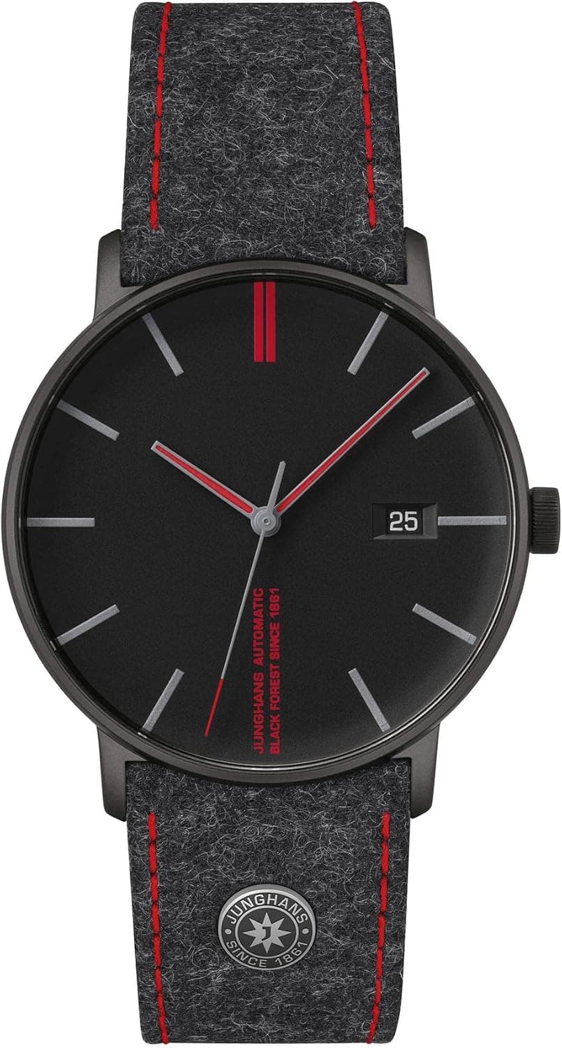 Junghans Form A 27/4131.00, 39mm, Black Dial, Leather Band