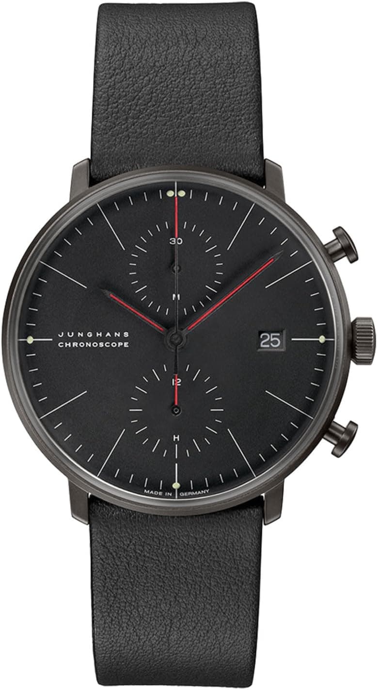 Junghans Max Bill 27/4409.02, 40mm, Black Dial, Black Leather Band