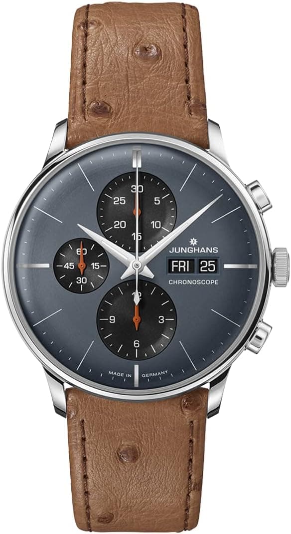 Junghans Meister Chronoscope 27/4225, 41mm, Green Dial, Brown Leather Band