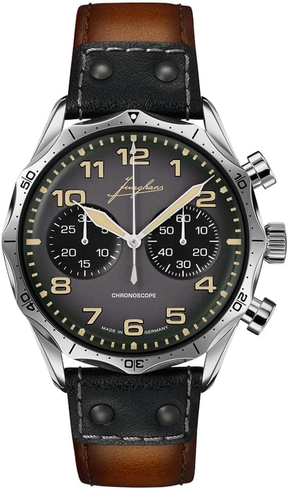 Junghans Pilot Chronoscope 27/3493.00, 43mm, Black Dial