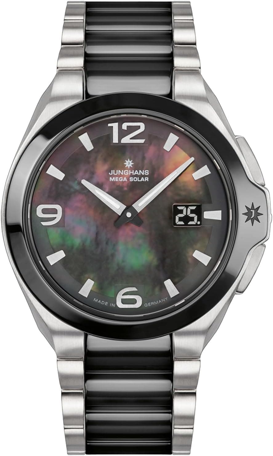 Junghans Spektrum 015/1500.44, 37mm, Multicolor Dial, Black Ceramic Bracelet