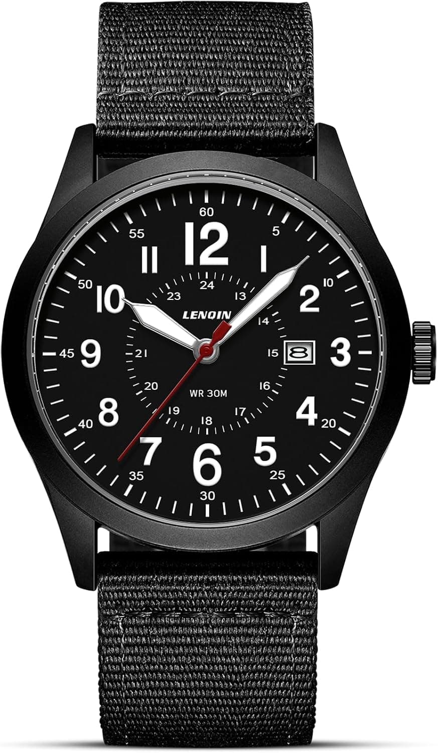 Ln Lenqin 0599, 41mm, Black Dial, Black Nylon Band