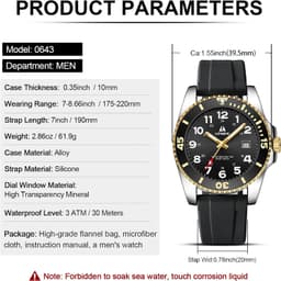 Ln Lenqin Military 0643 40mm Mens, detail view 4