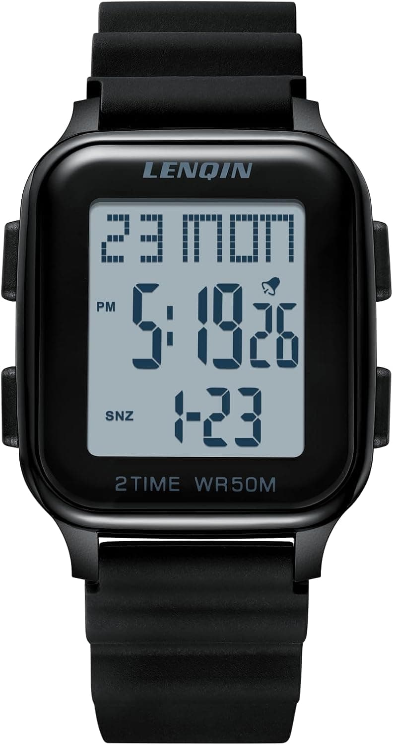 Ln Lenqin R027, 40mm, Black Dial, Black Silicone Band