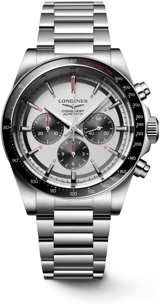 Longines Conquest L38354726, 42mm, Silver Dial, Silver Metal Bracelet