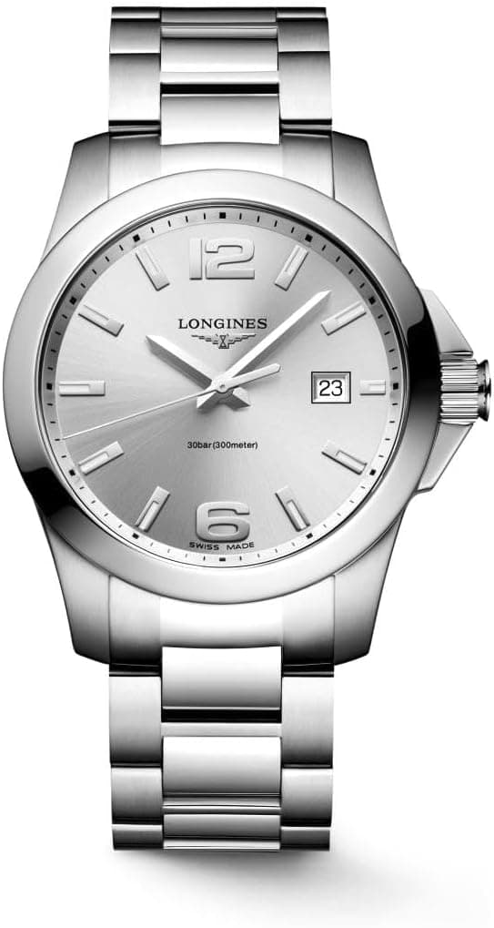 Longines Conquest L37594766, 41mm, Silver Dial, Silver Metal Bracelet