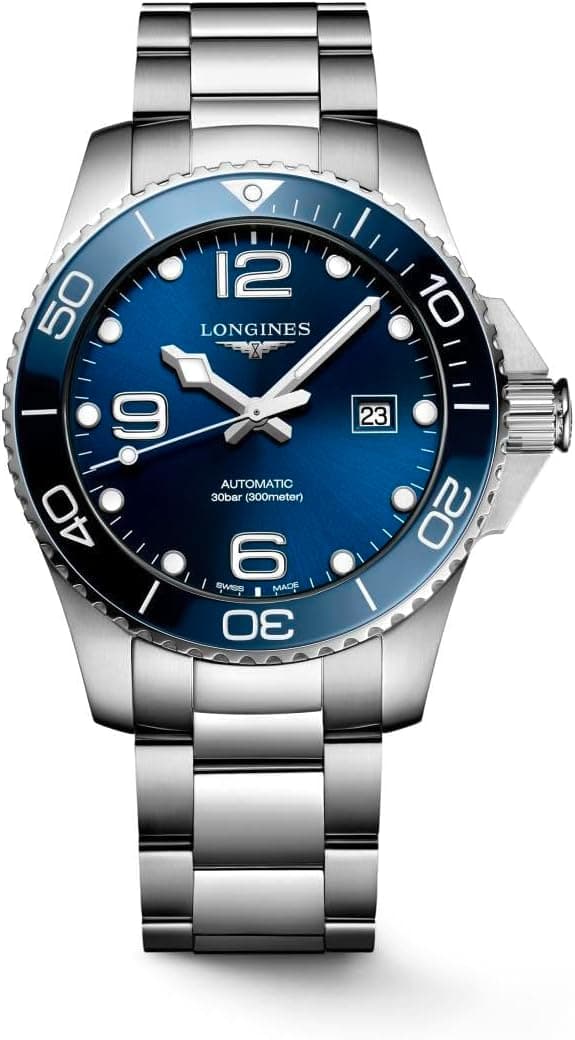 Longines HydroConquest L37824966, 43mm, Blue Dial, Silver Metal Bracelet