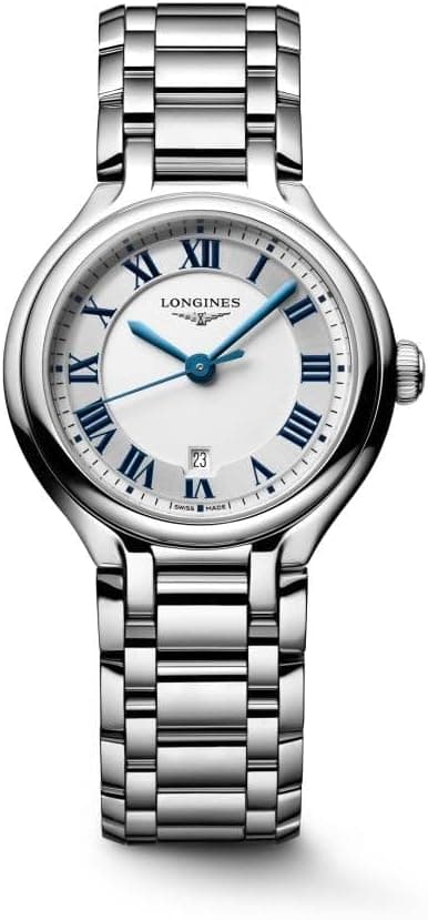 Longines PrimaLuna L81424716, 30mm, Silver Dial, Silver Metal Bracelet
