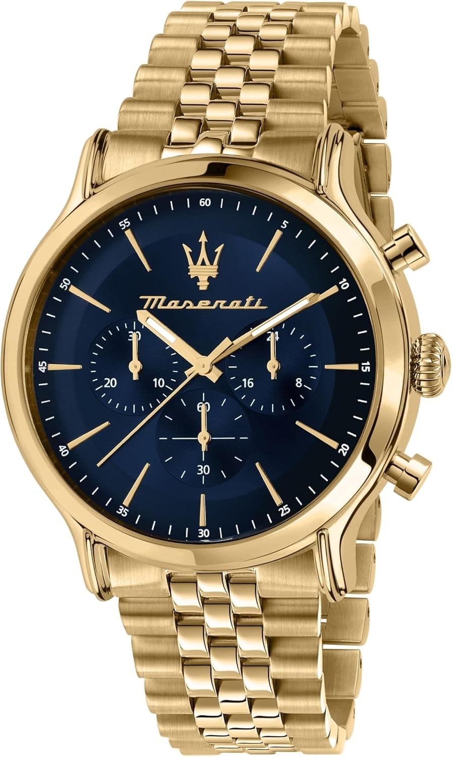 Maserati Epoca R8873618031, 42mm, Blue Dial, Gold Stainless Steel Bracelet