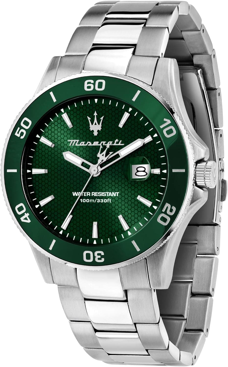 Maserati R8853100039, 43mm, Green Dial, Silver Stainless Steel Bracelet
