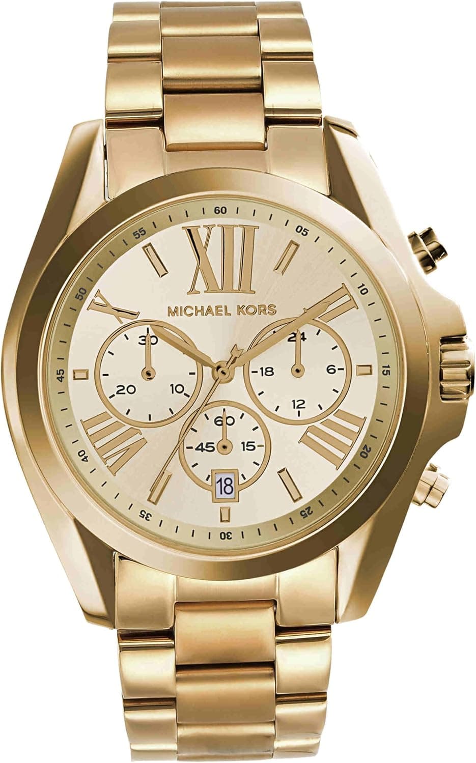 Michael Kors Mini Bradshaw 42mm, Gold Dial Gold Stainless steel