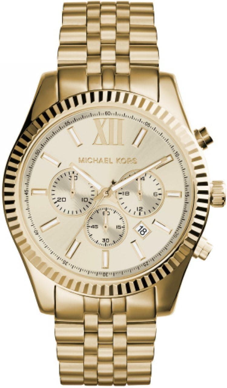 Michael Kors - Oversized Lexington Chronograph 45mm, Altın Kadran
