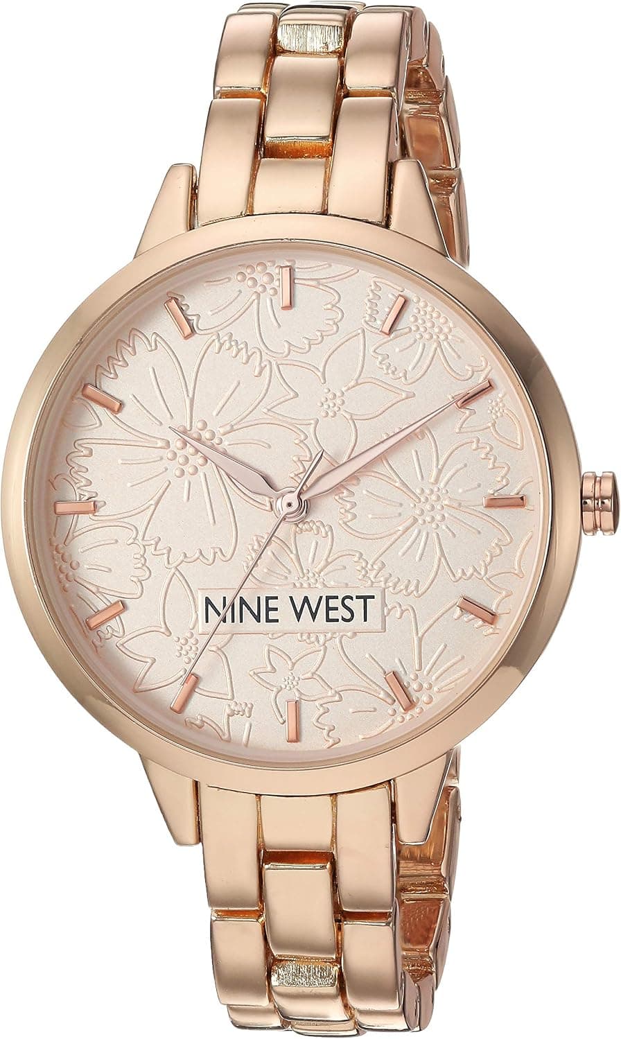 Nine West NW/2226RGRG, 36mm, Rose Gold Dial, Rose Gold Metal Bracelet