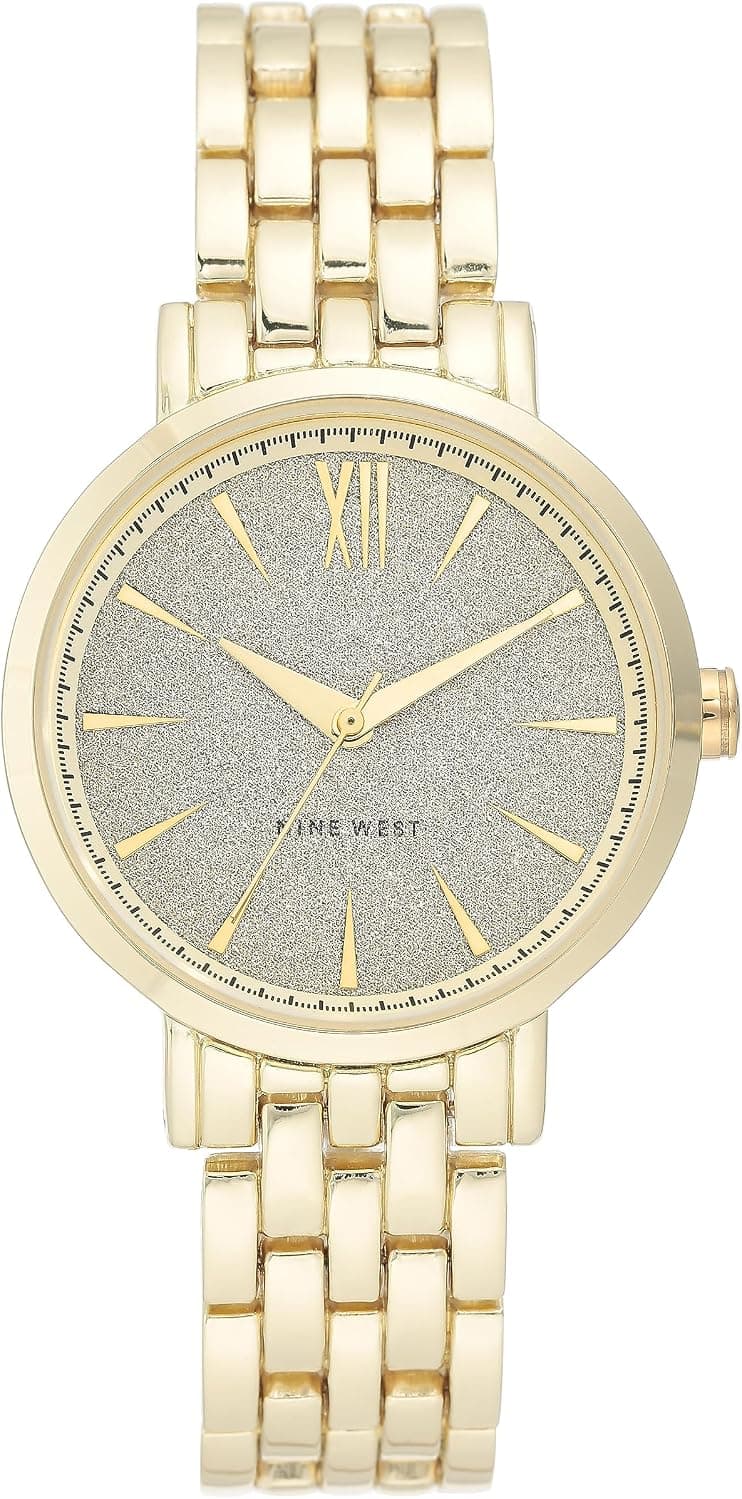 Nine West NW/2402GLGB, 36mm, Gray Dial, Gold Metal Bracelet
