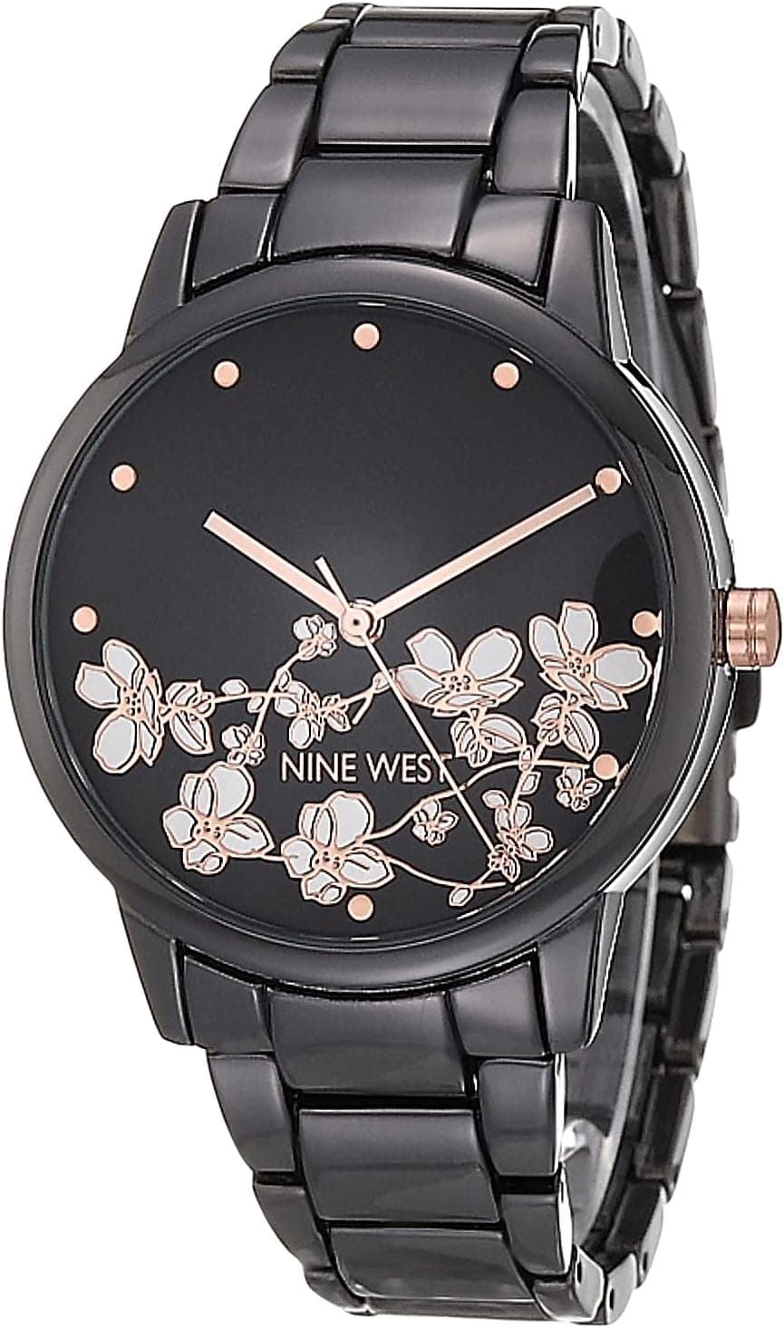 Nine West NW/2597FLGY, 37mm, Gray Metal Bracelet