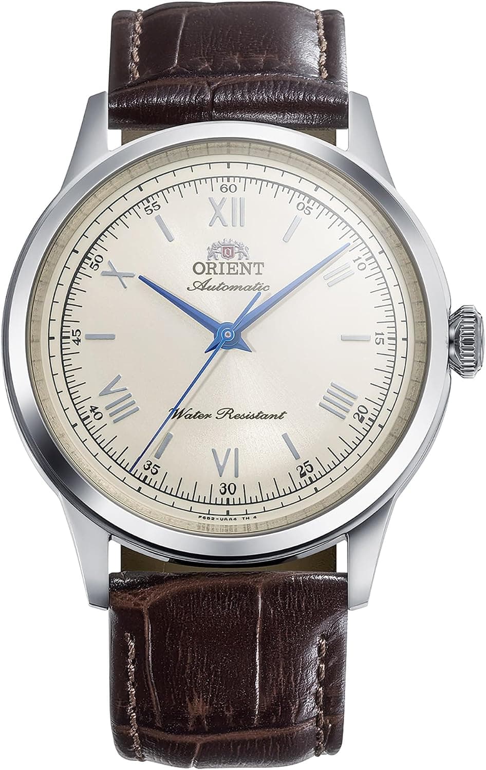 Orient Bambino RA-BB0003Y30B, 38 mm, cremefarbenes Zifferblatt, braunes Lederarmband