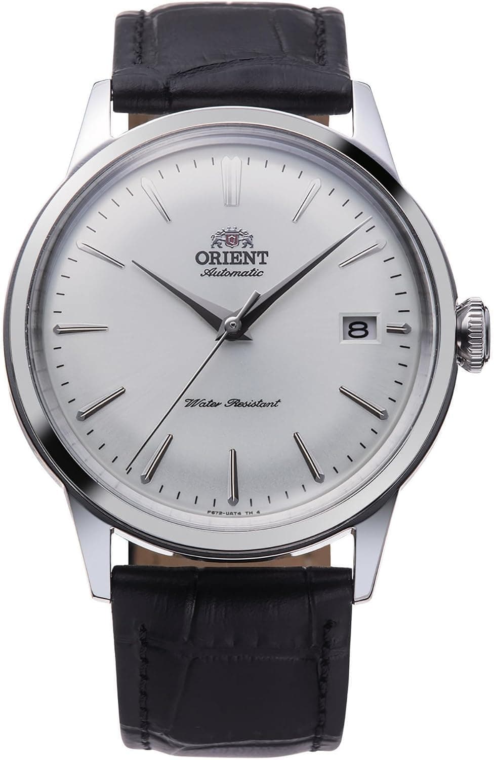 Orient Bambino RA-AC0M03S30B, 38 mm, weißes Zifferblatt, schwarzes Lederarmband