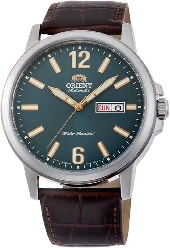 Orient Classic RA-AA0C06E19B, 42 mm, grünes Zifferblatt, braunes Lederarmband
