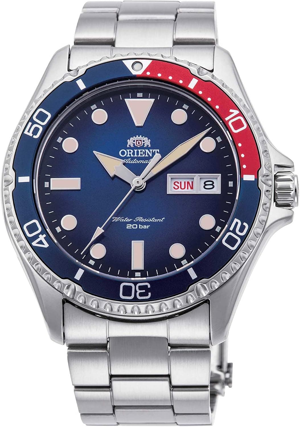 Orient Kamasu Mako RA-AA0812L19B, 42 mm, blaues Zifferblatt, silbernes Edelstahlarmband