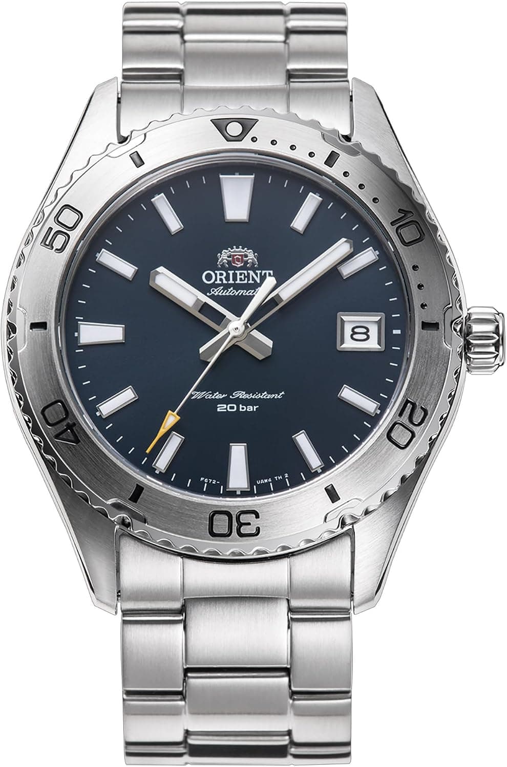 Orient Mako 40mm RA-AC0Q02L30B, 40mm, Koyu Mavi Kadran, Gri Paslanmaz Çelik Kordon