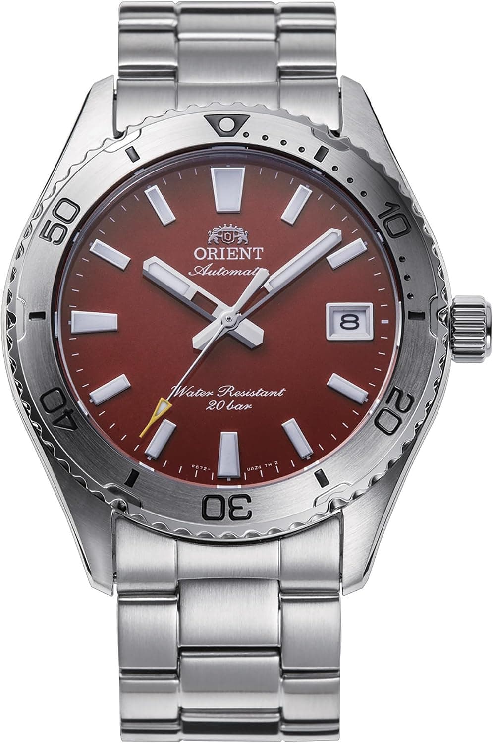 Orient RA-AC0Q09R30B 40mm, Red Dial Silver Stainless steel
