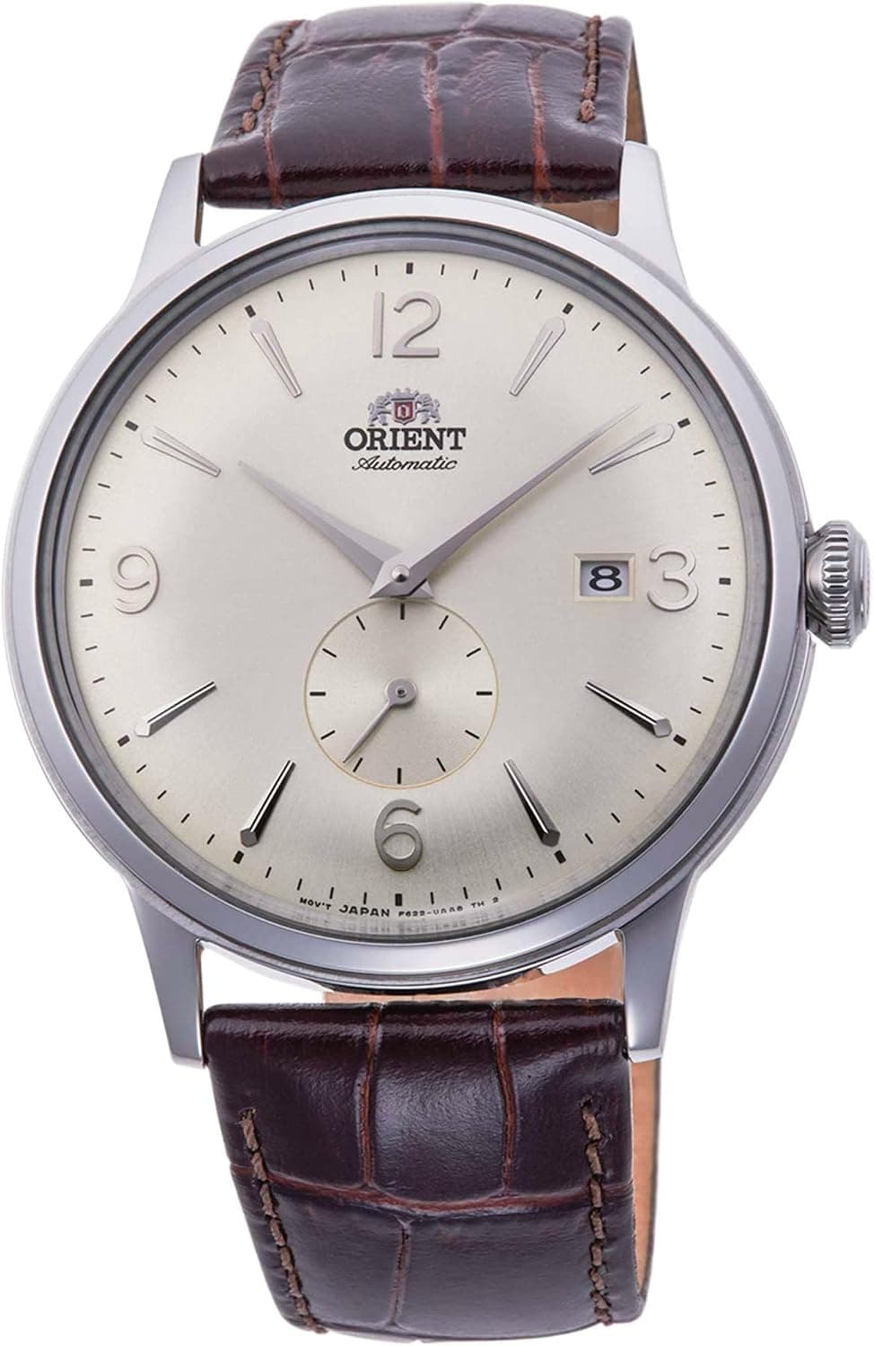 Orient RA-AP0003S10B, 41 mm, goldenes Zifferblatt, braunes Lederarmband