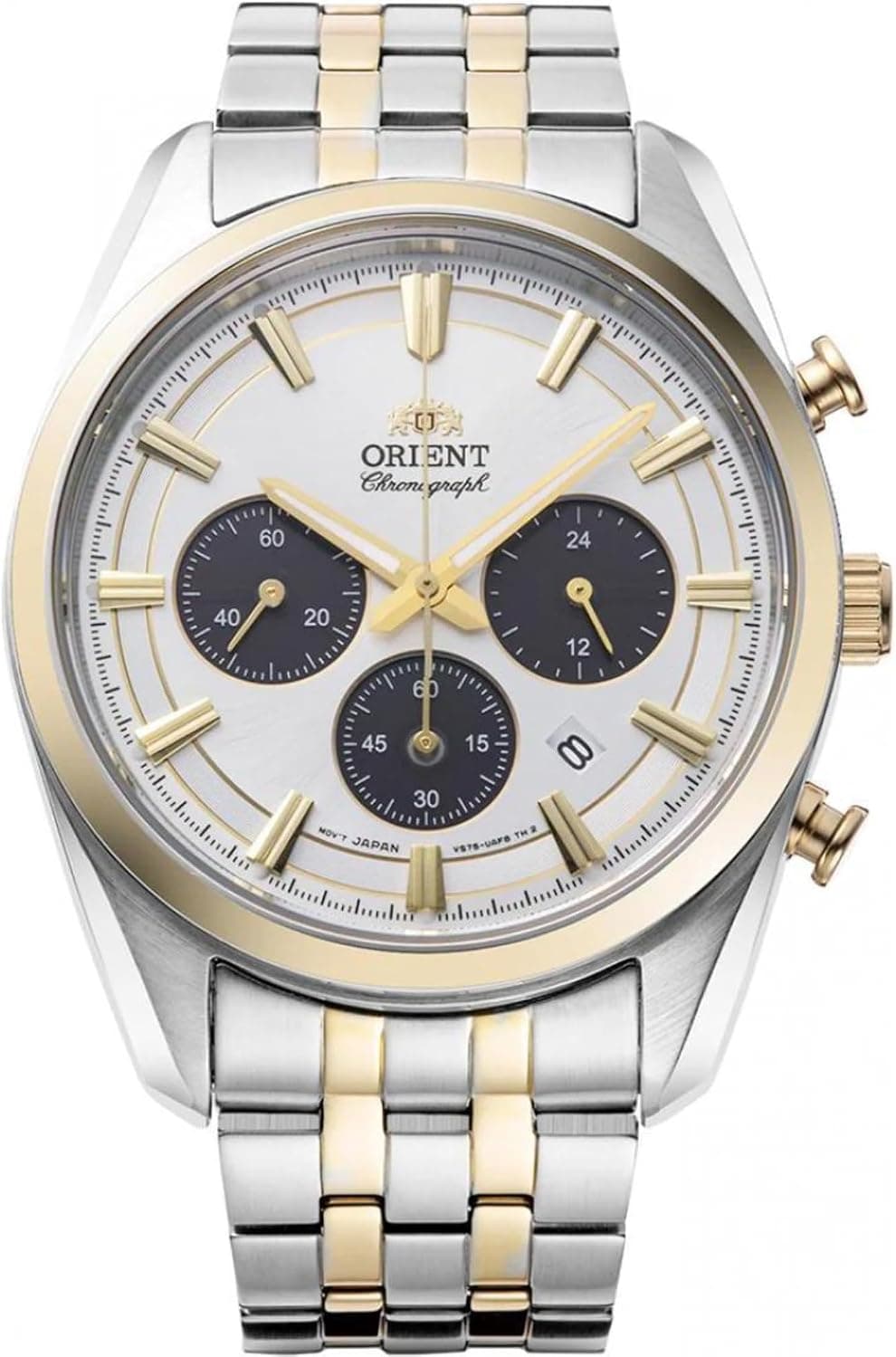 Orient Stretto RA-TX0302S10B, 40 mm, weißes Zifferblatt, silbernes Edelstahlarmband