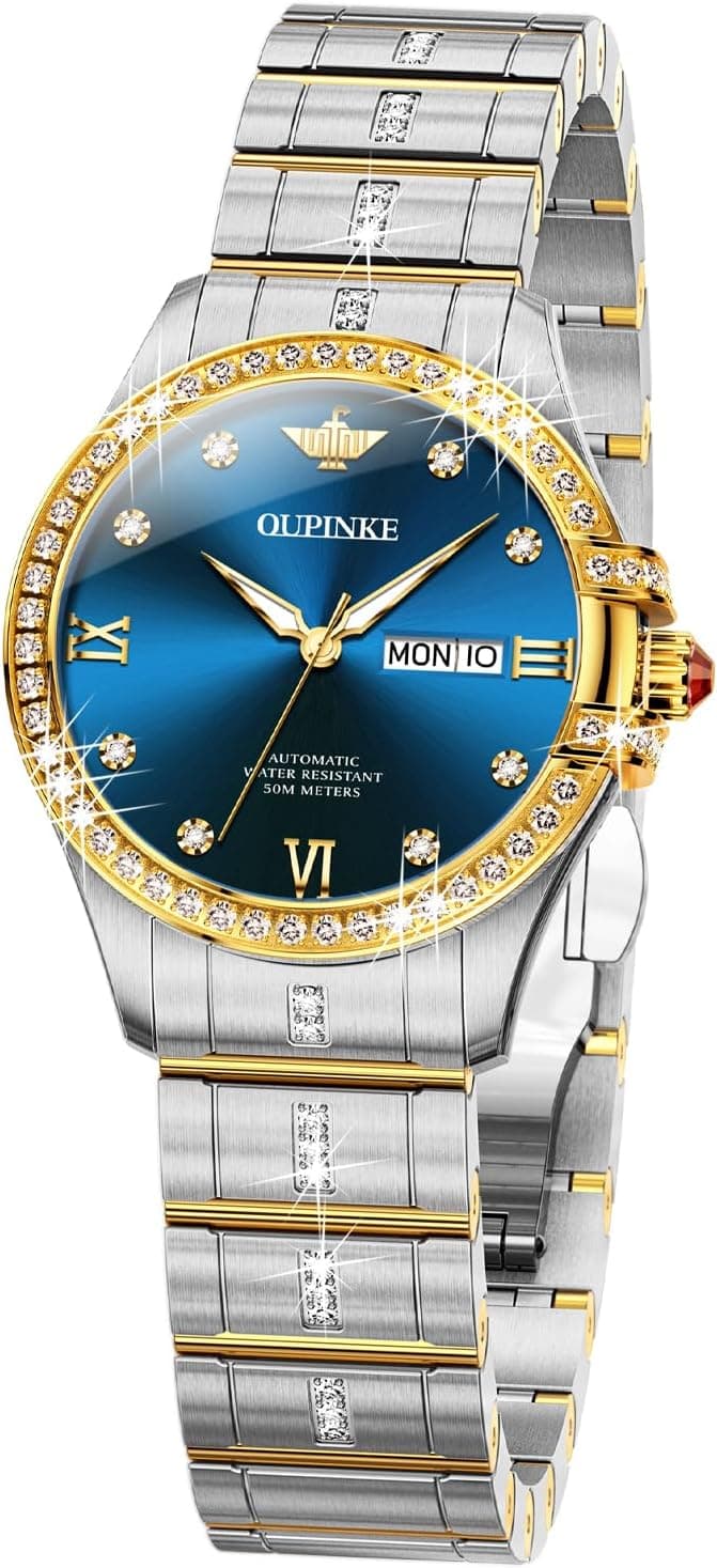 Oupinke CT-P-L3195GJ-JL, 29mm, Blue Dial, Multicolor Stainless Steel Bracelet