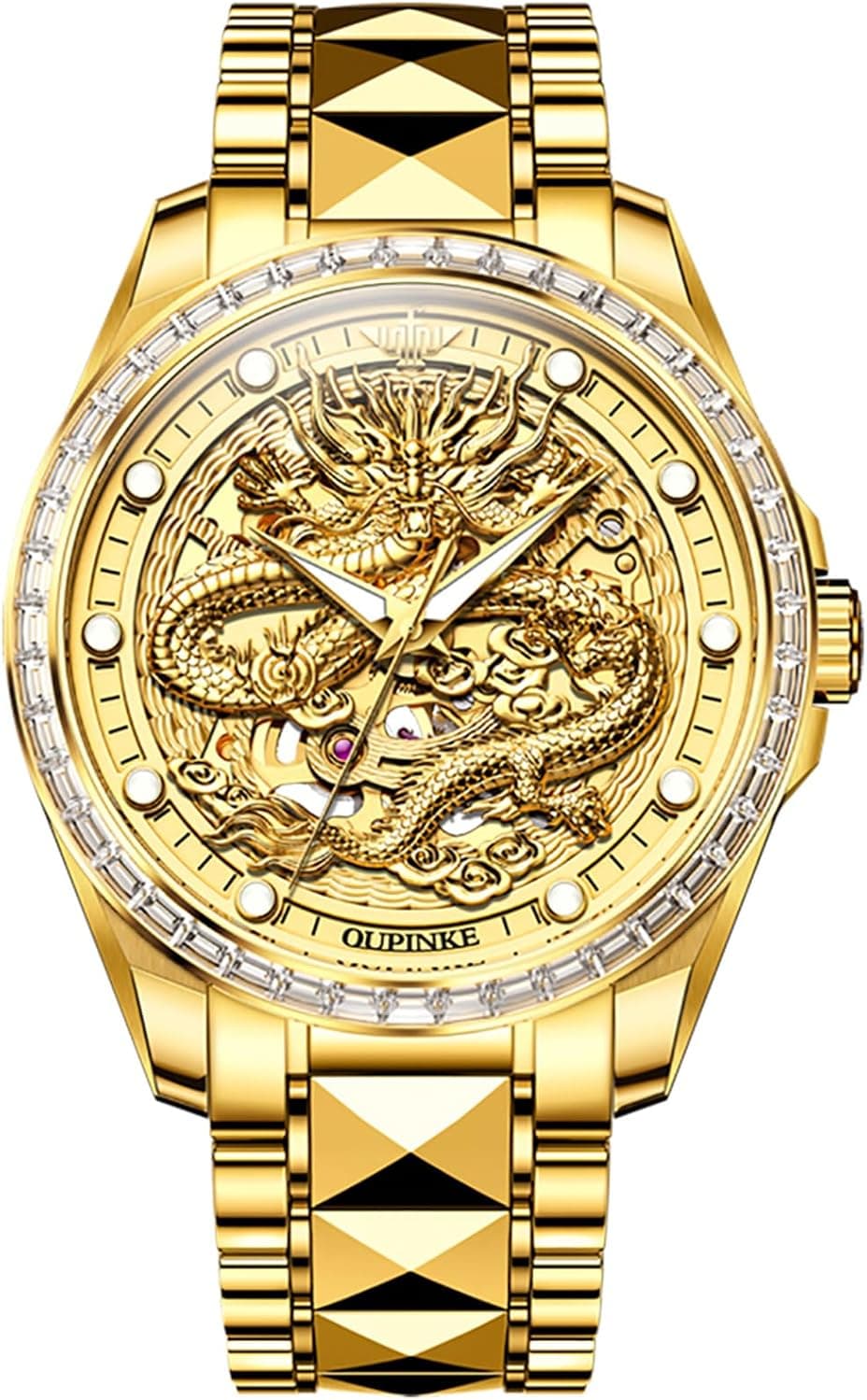 Oupinke Dragon Skeleton OL-P-G3276GG-GG, 42mm, Gold Dial