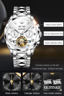 Oupinke G3186GY 40mm Mens, detail view 5