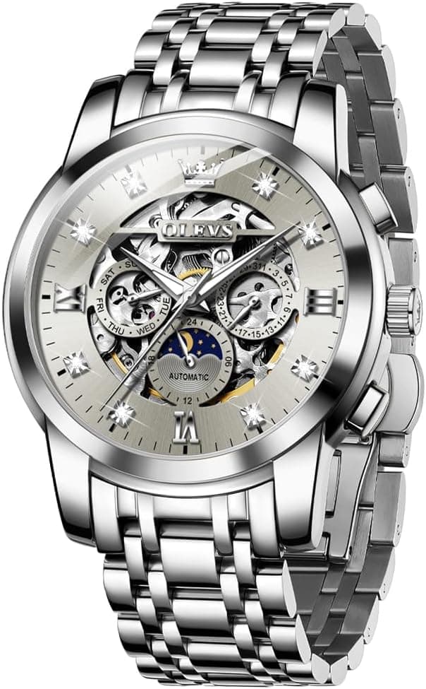 Oupinke G6721, 41mm, Gray Dial, Silver Stainless Steel Bracelet