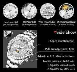 Oupinke G7038-BB 46mm Mens, detail view 5