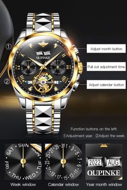 Oupinke HZ-P-G3186GH-HH 40mm 86GJJH Herrenuhr, Detailansicht 5