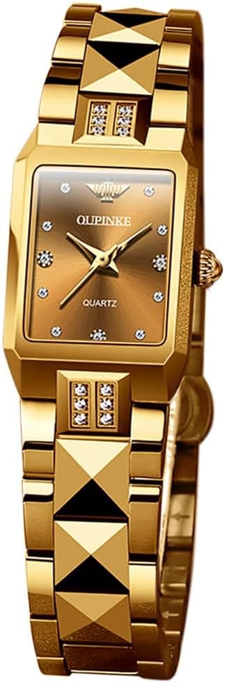 Oupinke Phoenix Skeleton L3276, 34mm, Gold Dial, Gold Stainless Steel Bracelet