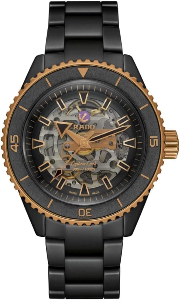 Rado Captain Cook R32192152, 43mm, Black Dial, Black Ceramic Bracelet
