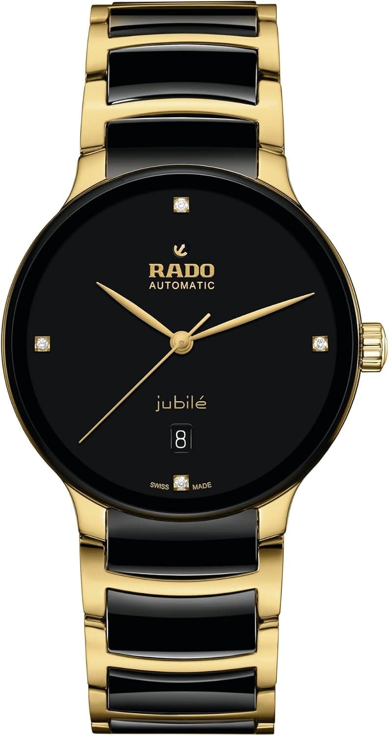 Rado Centrix R30008712, 40mm, Black Dial, Gold Ceramic Bracelet