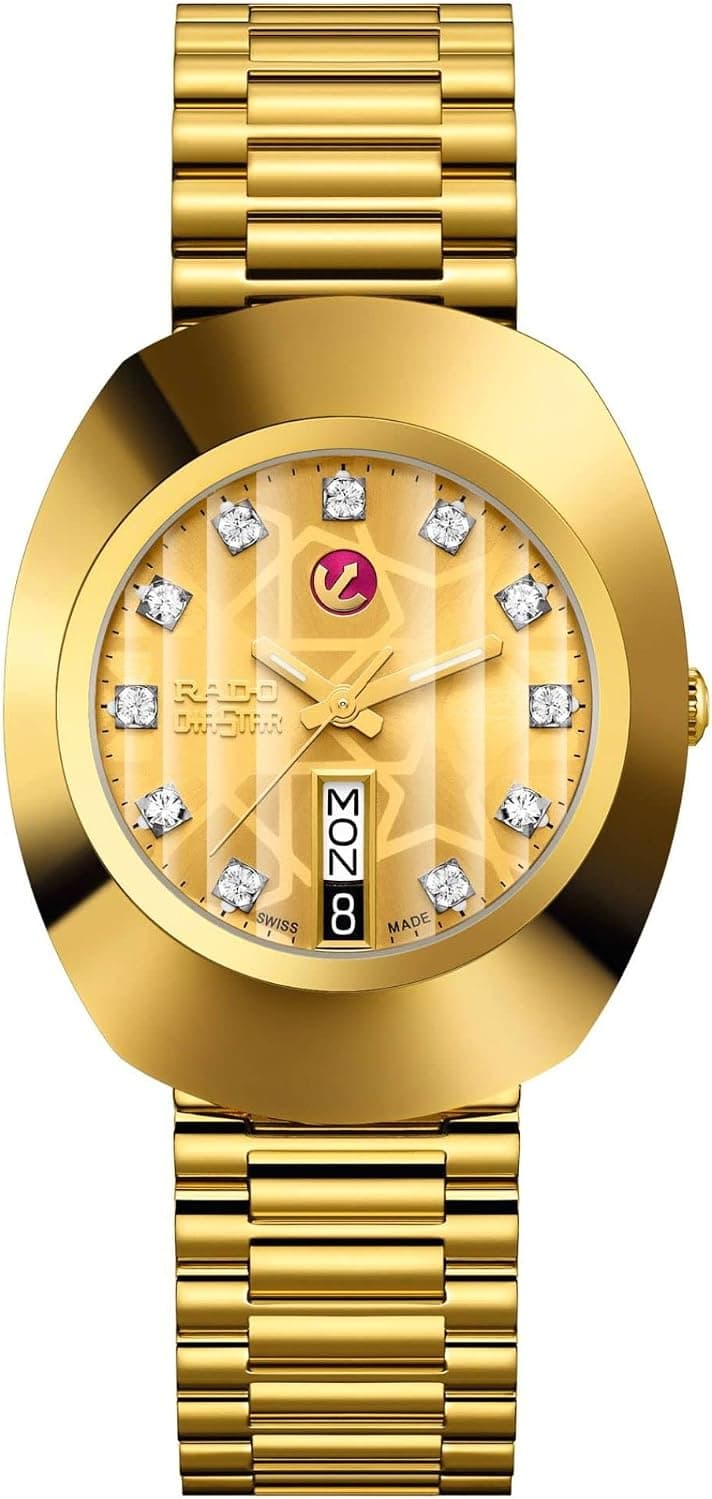 Rado D-Original R12413503, 35mm, Yellow Dial, Yellow Stainless Steel Bracelet