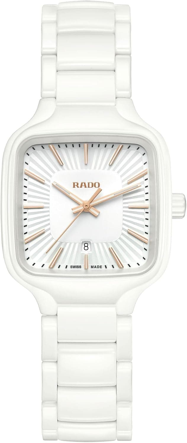 Rado True Square R27072012, 29mm, White Dial, White Titanium Bracelet