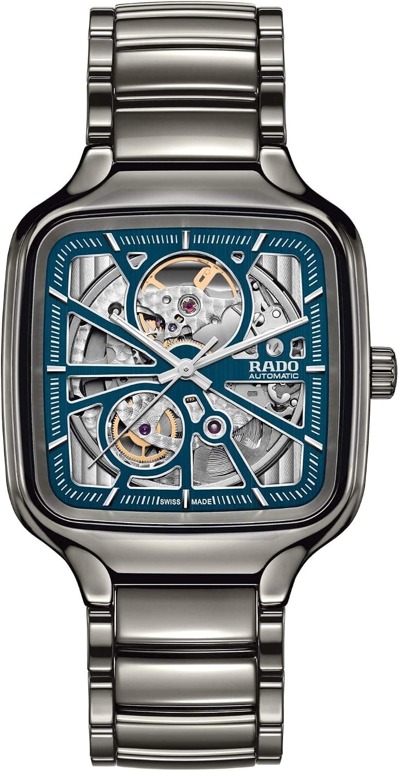 Rado True Square R27083202, 38mm, Mavi Kadran, Gri Seramik Kordon