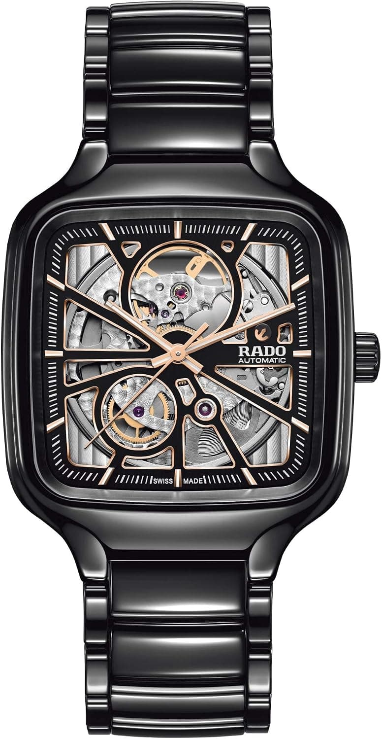 Rado True Square R27086162, 38mm, Black Dial, Black Ceramic Bracelet