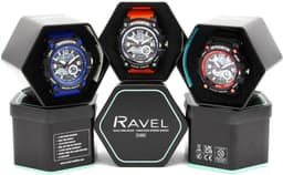 Ravel 5ATM Ana-Digi-RDT.2 with Illumination - RDT.2B - Khaki Green 55mm Mens, detail view 2