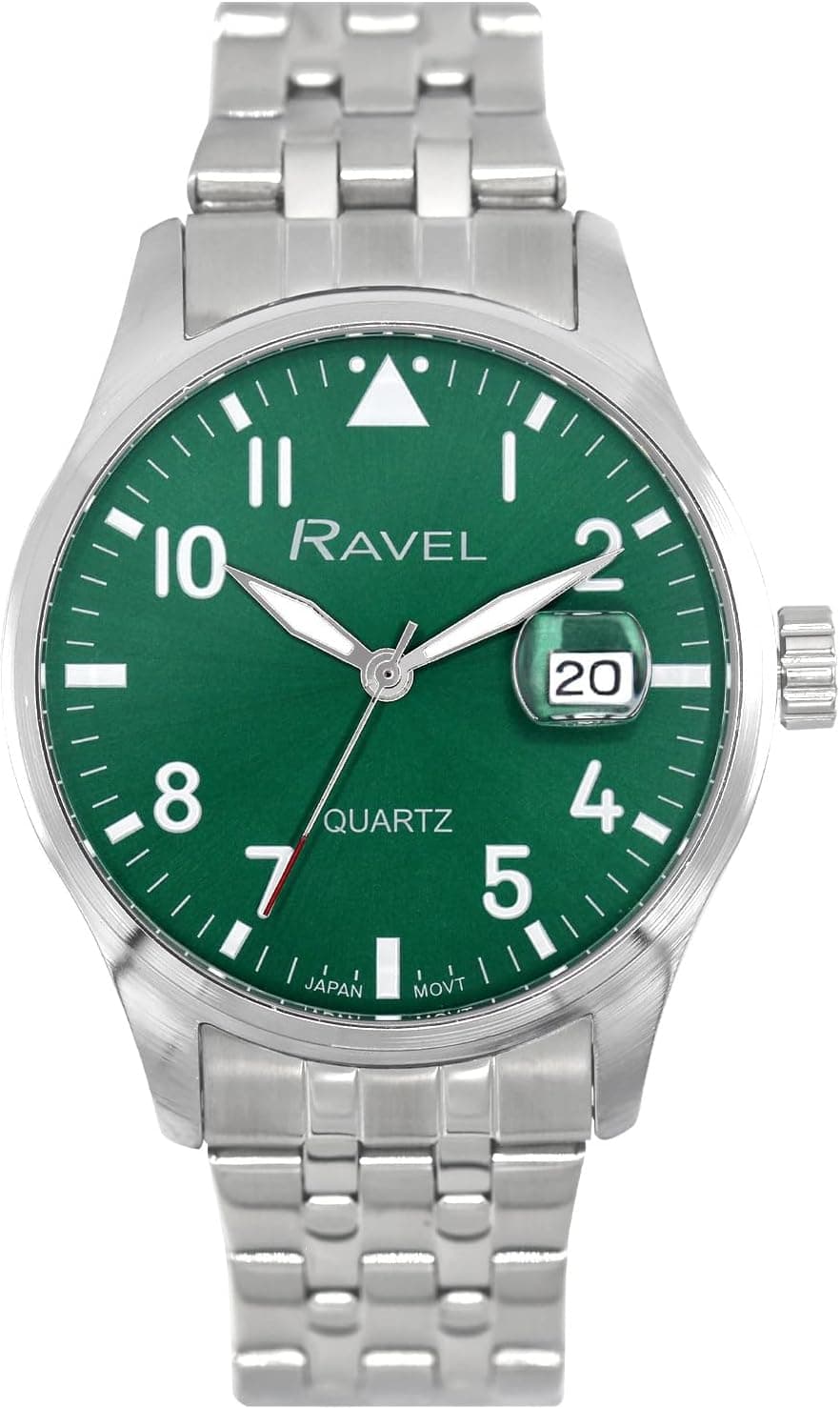Ravel Plus RPD-002MB, 40mm, Green Dial, Stainless Steel Bracelet