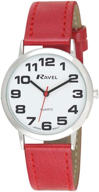 Ravel R0105.10.1A, 36mm, White Dial, Black Faux Leather Band