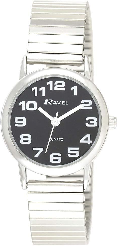 Ravel Expander R0208.03.2S, 27mm, Black Dial, Silver Stainless Steel Bracelet