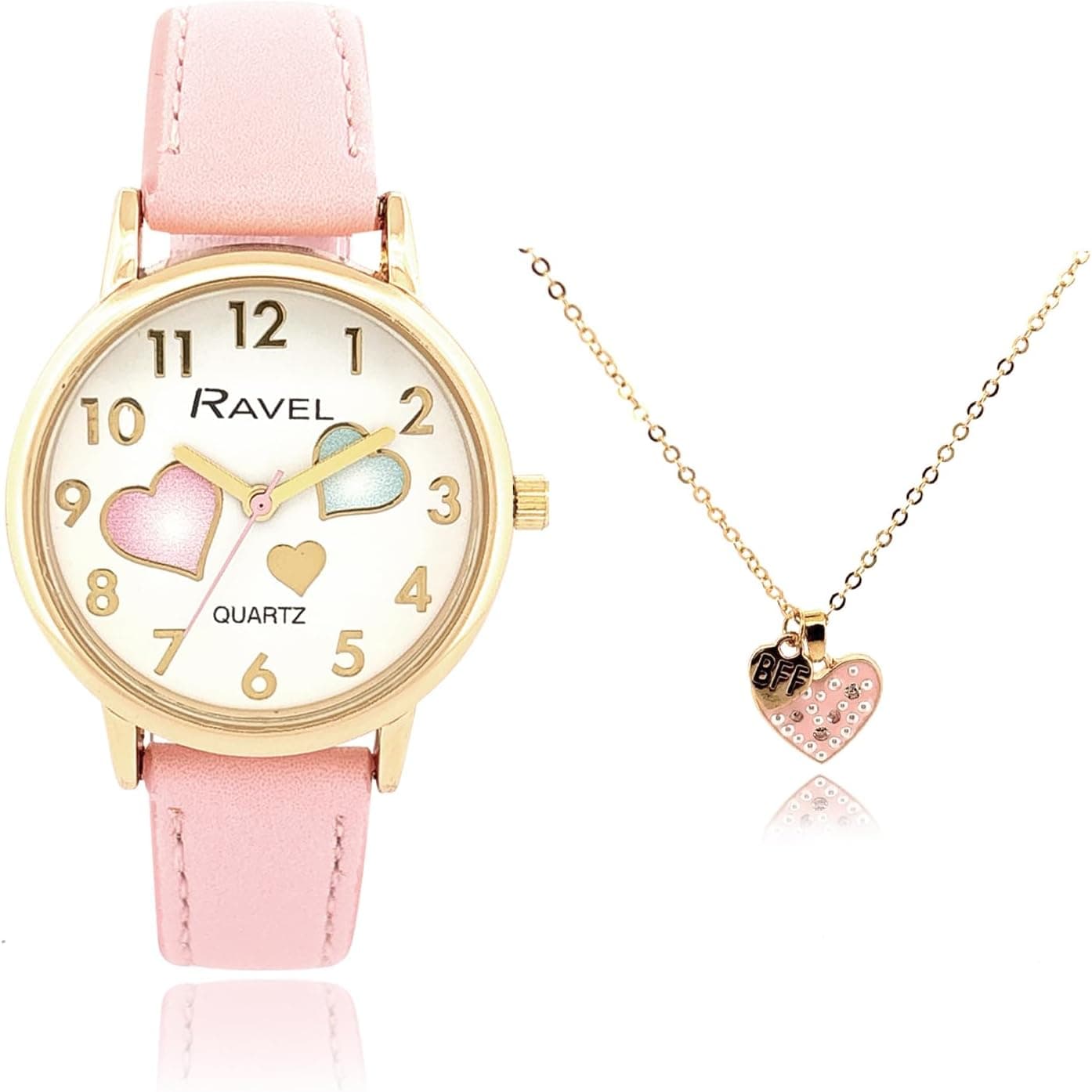 Ravel Little Gems R2232.5, 30mm, White Dial, Gold Faux Leather Band
