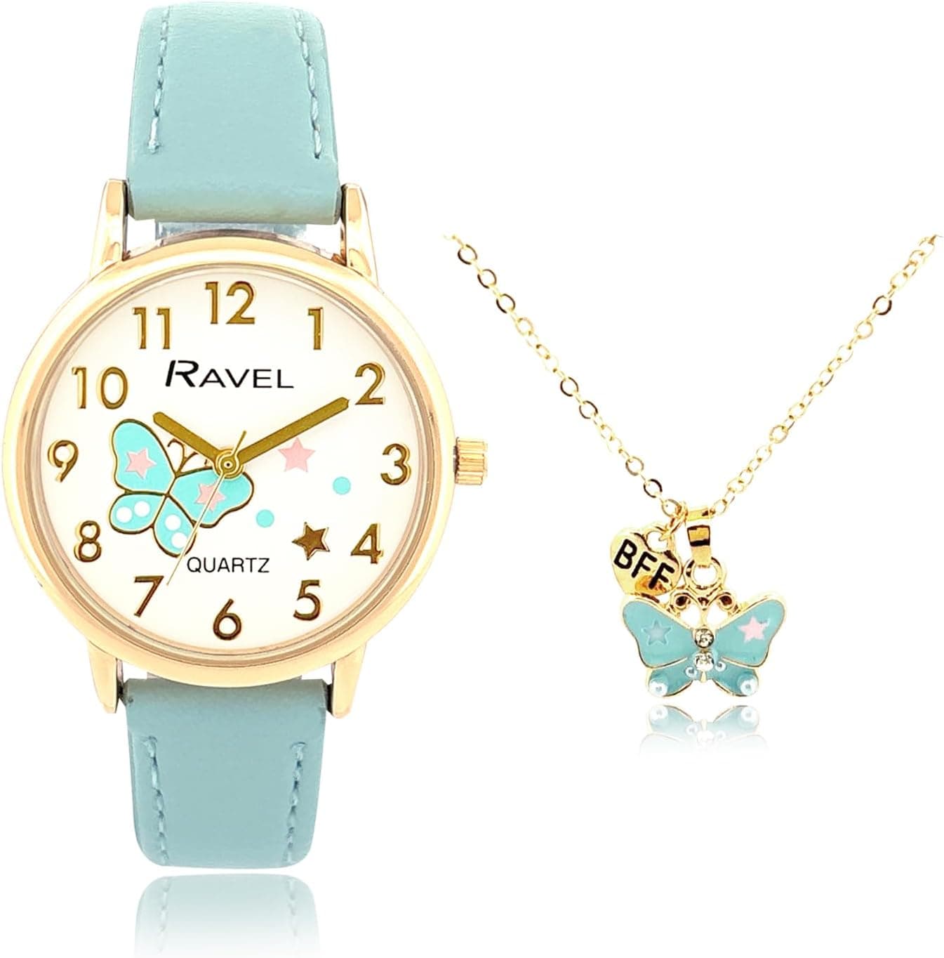 Ravel Little Gems R2231.6, 30mm, White Dial, Gold Faux Leather Band
