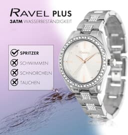 Ravel Plus - with Round Case and Stone Set - 3ATM - Japanese - RPJ004L - Silver Tone 34mm Womens, detail view 2