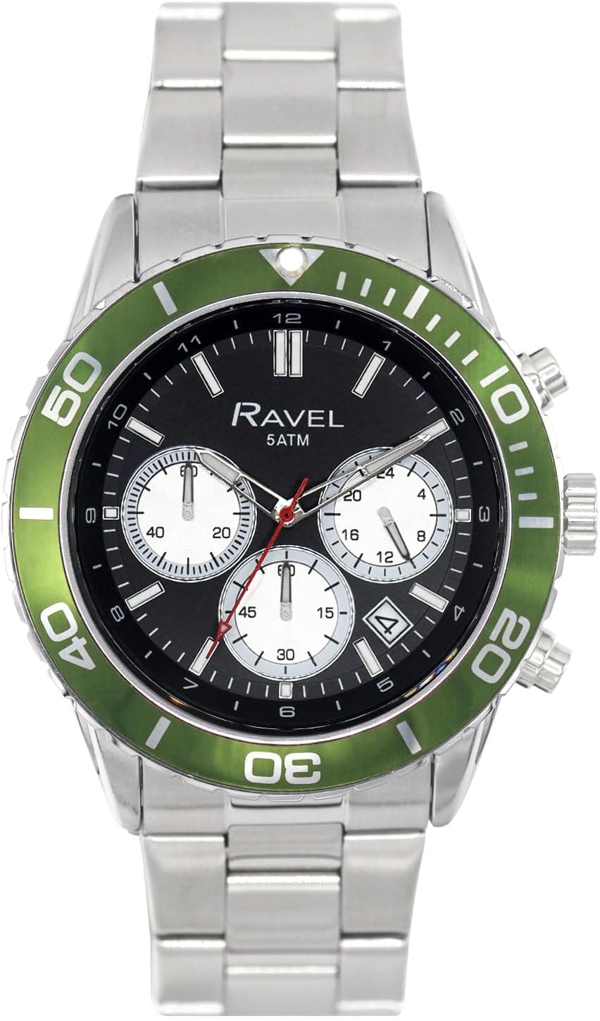 Ravel Plus RP.CHR-009MB, 42mm, Multicolor Dial, Stainless Steel Bracelet