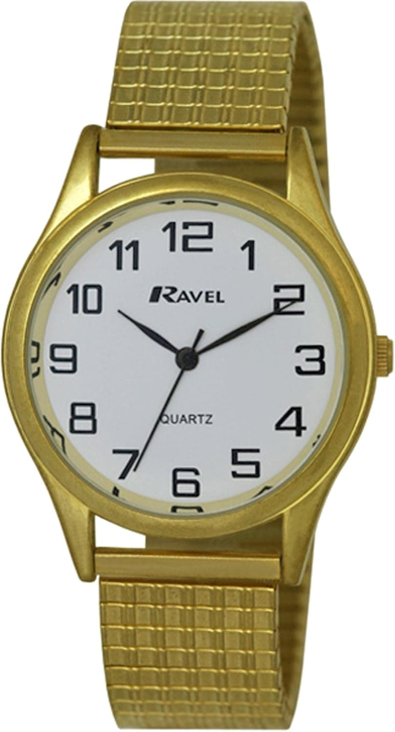 Ravel R0301.07.1S, 35mm, Gold Dial, Silver Stainless Steel Bracelet