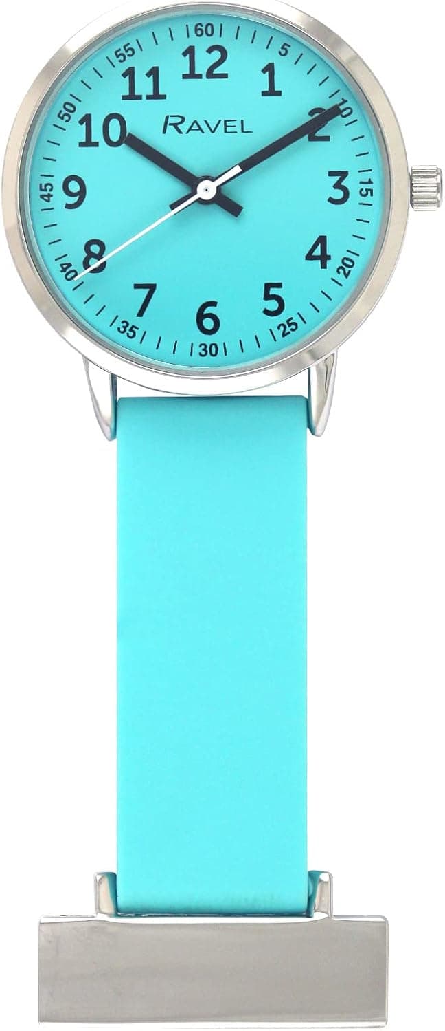 Ravel Nurse's Silicone Light Turquoise R1107.6, 30mm, Turquoise Dial